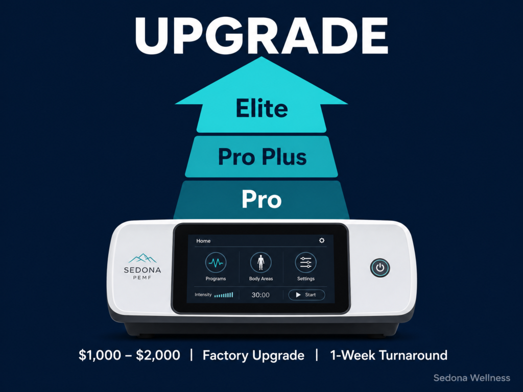 Sedona PEMF upgrade path from Pro to Pro Plus and Elite