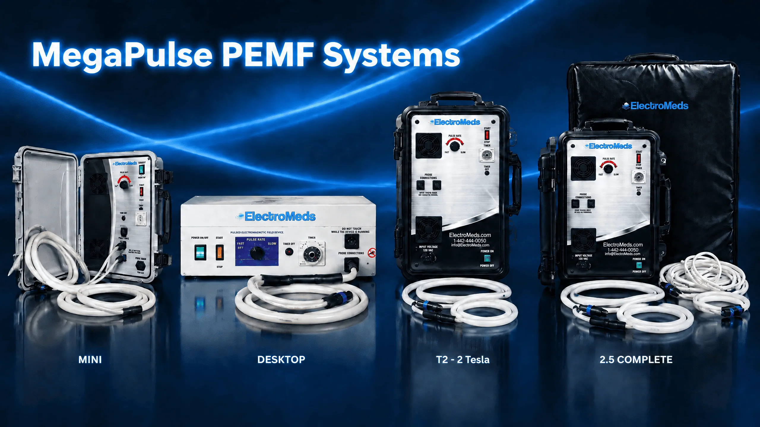 MegaPulse mobile, desktop and equine PEMF systems