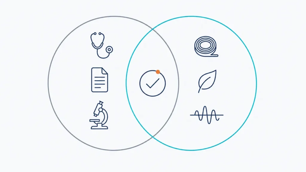 Conventional and complementary approaches shown as overlapping fields of practice
