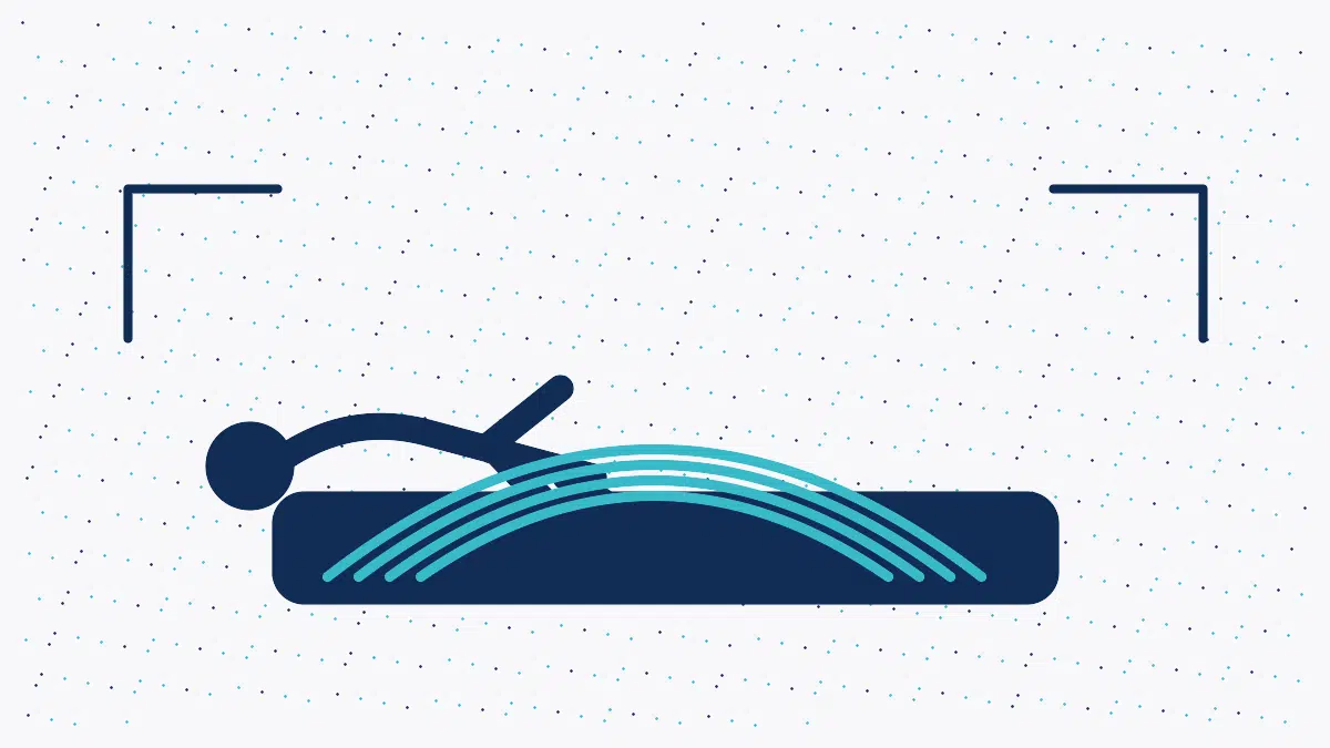 Simplified illustration of a person using a full-body PEMF mat at home