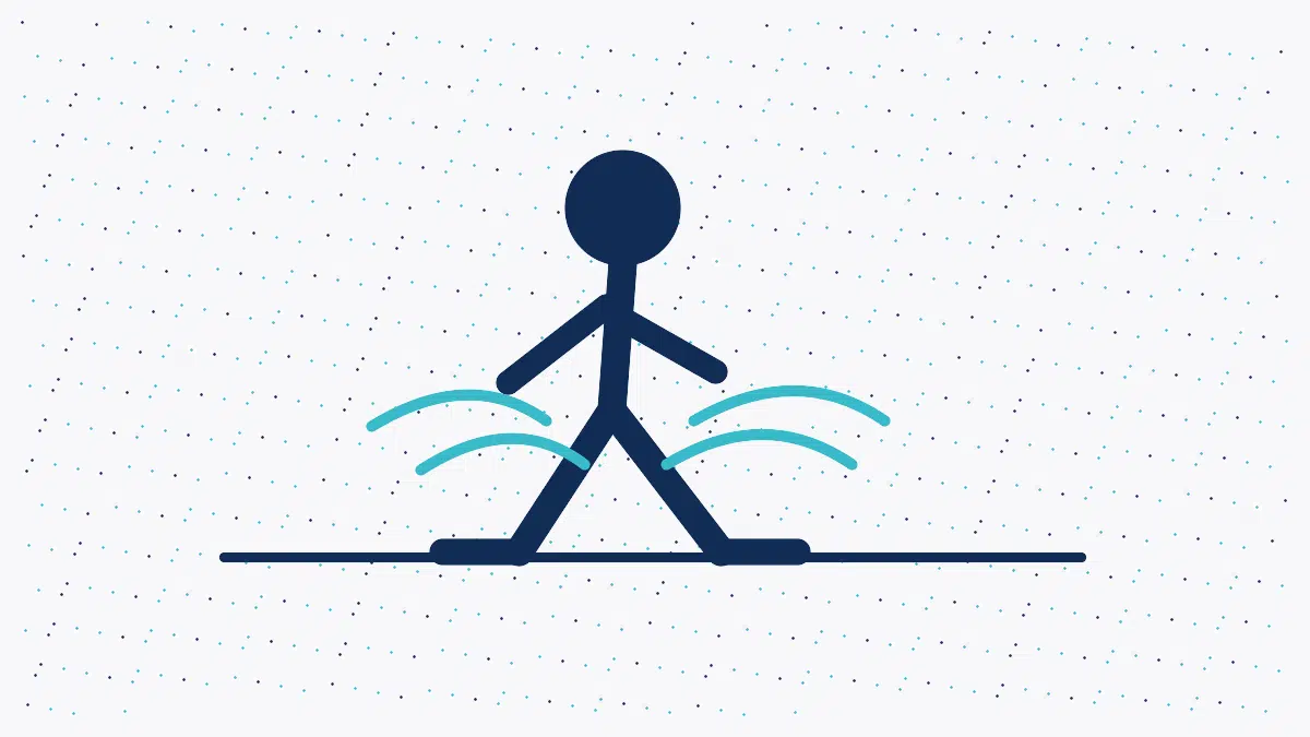 Simplified illustration of a person moving easily through an ordinary day