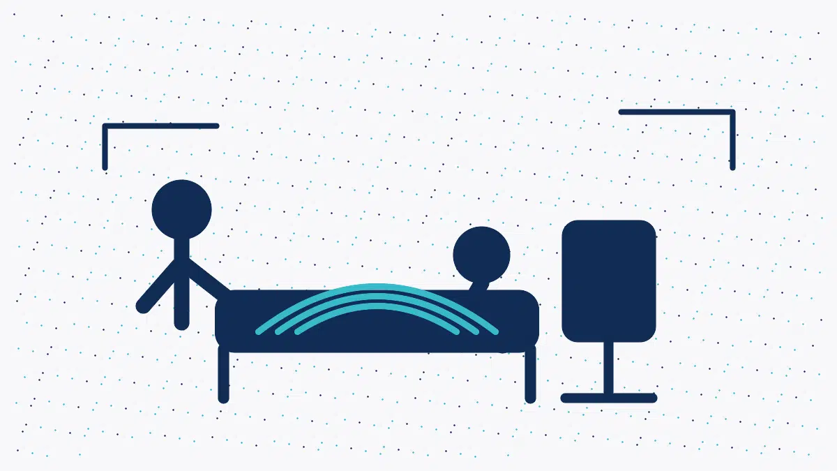 Simplified illustration of a PEMF system in a practitioner treatment room